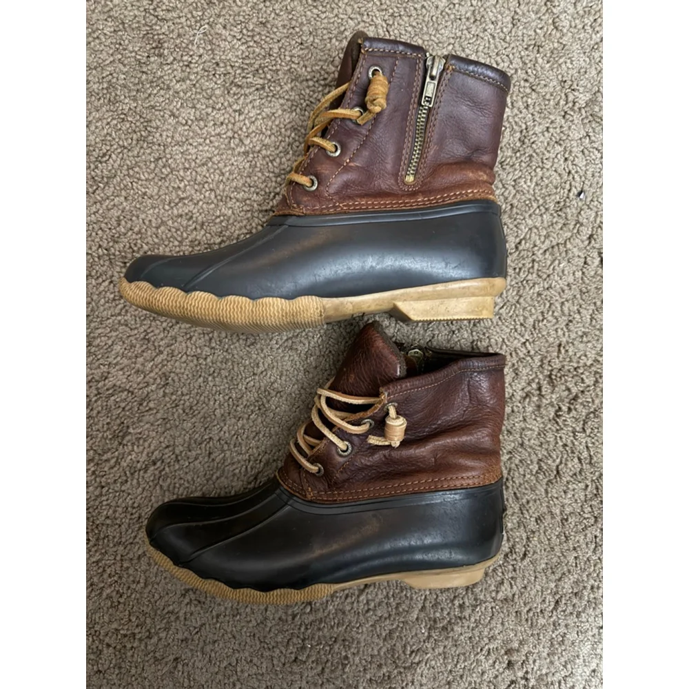 Women's Sperry Brown & Black Winter Rain Boots Size 7